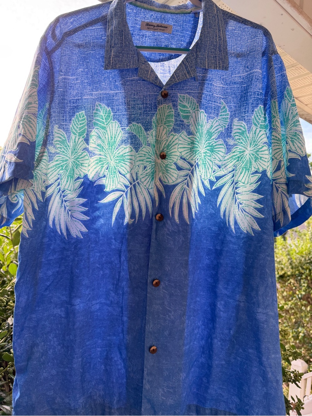 Tommy Bahama Coconut Point Blue Hawaiian Camp Shirt XXL Tropical Floral